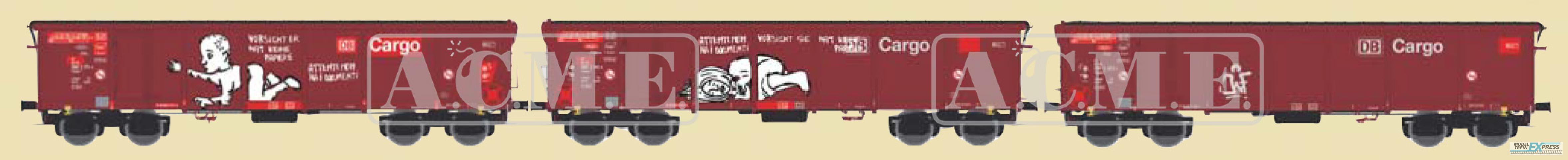 ACME 45196 Set Tamns 895 3-teilig DB-Cargo, Epoche V bis VI, braun mit Graffiti