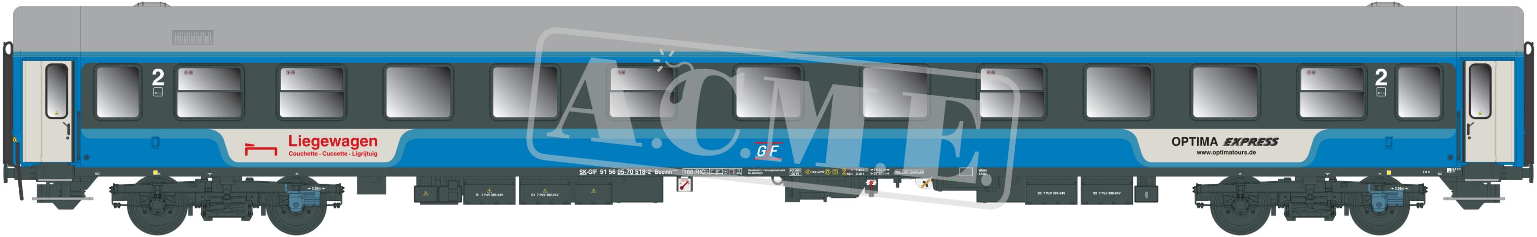 ACME 52393 Liegewagen Typ Bocmh, GfF Optima-Exp.