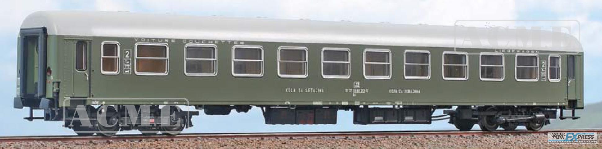 ACME 52844 Liegewagen Bcl Typ UIC-Y der JZ, Epoche V in grüner JŽ-Lackierung.