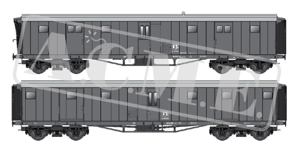 ACME 55373 Set mit 2 Gepäckw.Bauart 1913 grau, FS