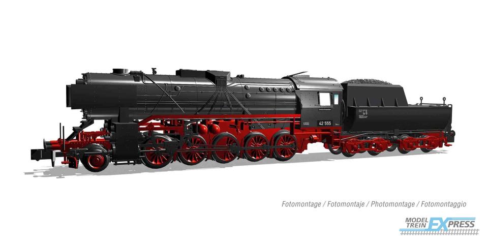Arnold 2429S DB, steam locomotive class 42 in black/red livery, 42 555, period III, with DCC-sounddecoder