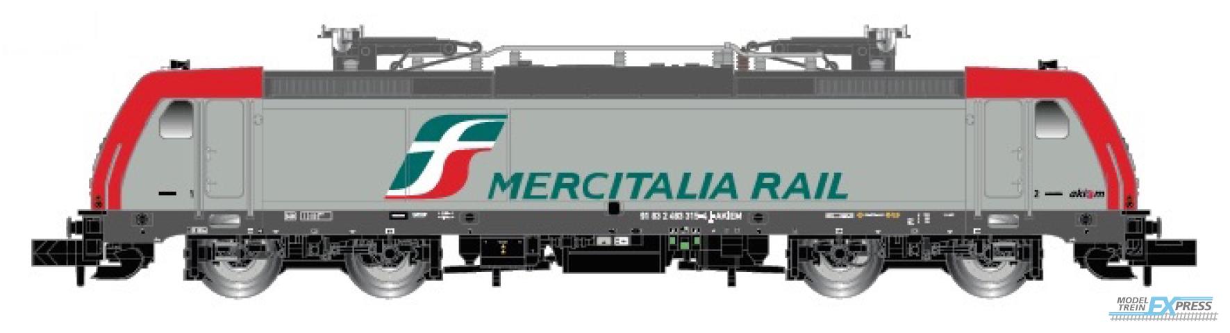 Arnold 2435D FS, electric locomotive class E 483, red/silver livery, "MERCITALIA RAIL", period VI, with DCC decoder