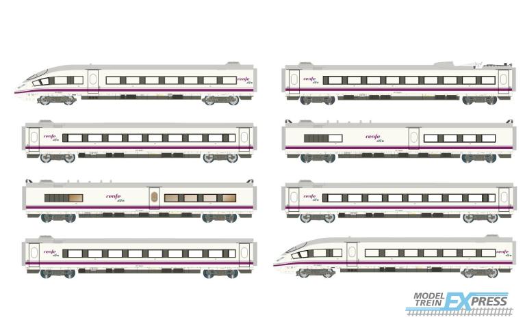 Arnold 2445 RENFE, 8-unit highspeed EMU, AVE S-103 in perlescent/purple livery, period VI