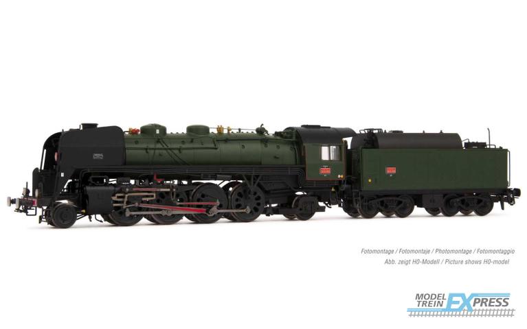 Arnold 2483 SNCF, 141R 1155 steam locomotive, boxpok wheels, black, big fuel tender
