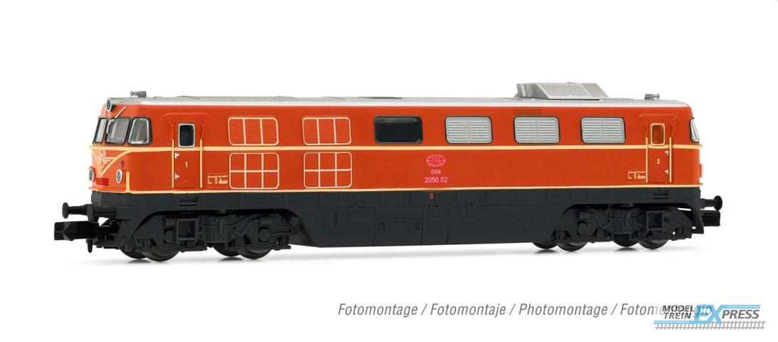 Arnold 2489 diesel locomotive class 2050, ÖBB, 2050.02, orange livery with small triangle, period IV