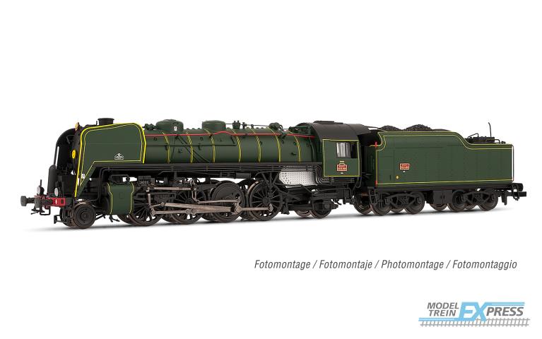 Arnold 2545S SNCF, 141R 460 with mixed spoke and boxpok wheels and rivetted coal tender, green livery, ep. III, with DCC sound decoder