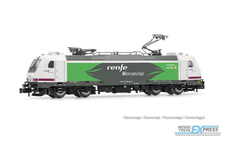 Arnold 2594 RENFE, electric locomotive 253, white purple "Transporte Sostenible" livery, ep. VI