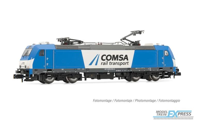Arnold 2595 COMSA electric locomotive 253 blue-white livery ep VI