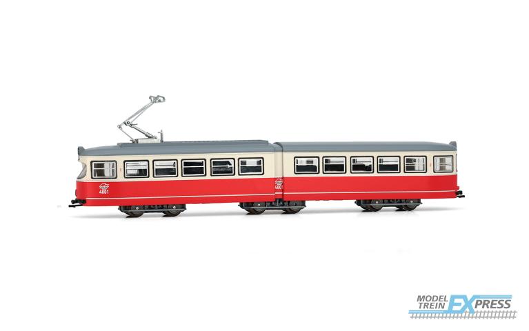 Arnold 2602 Tram Duewag GT6, one front light, red/white livery "Wien", ep. IV-V