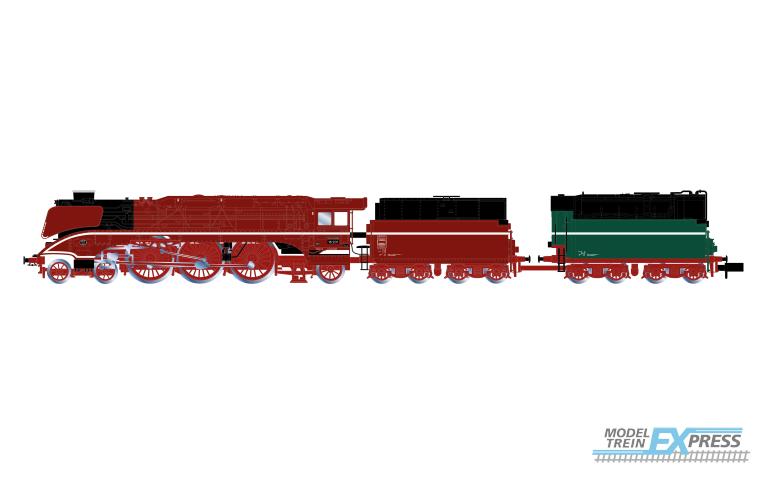 Arnold 2664S DR, steam locomotive 18 201, fuel tender, red with add. green tender, ep. V, DCC Sound