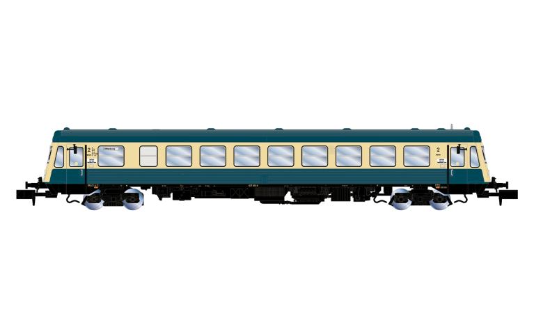 Arnold 2696S DB, 4-axle diesel railcar BR 627.0, blue/beige livery, ep. IV, with DCC Sound decoder