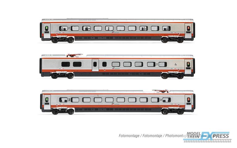 Arnold 3511 FS Trenitalia, ETR 610 "Frecciargento" without inscriptions, ECE Milano - Frankfurt, 3-unit pack of intermediate coaches, ep. VI