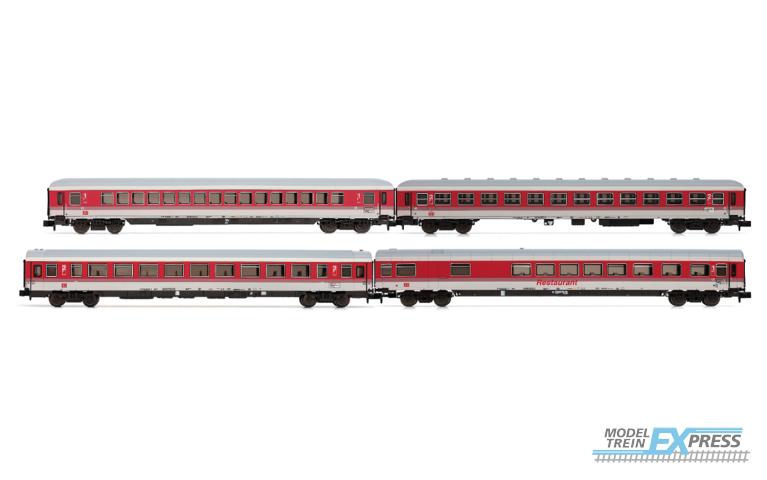 Arnold 4360 DB AG, 4-unit pack coaches "IC", 1 x Apm, 2 x Bm, 1 x Arm, red/white livery, period V
