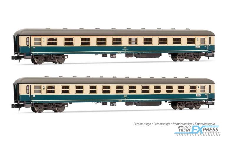 Arnold 4362 DB, 2-unit set 1st class & 2nd class, Am208 & Bm233, blue/beige livery, period IV
