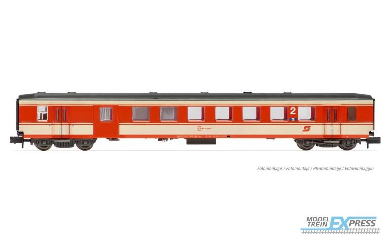 Arnold 4375 ÖBB, 2nd class coach with luggge compartment"Schlierenwagen", Jaffa-livery with dark roof, period IV-V