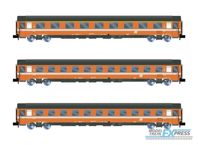 Arnold 4395 FS, 3-unit pack UIC-Z Eurofima 1st cl. + 2x 2nd cl., C1 livery orange with grey stripe, ep. IV-V