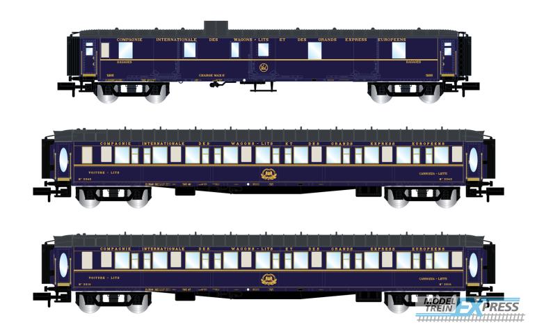Arnold 4401 CIWL, 3-unit pack "Train Bleu", set 1/2 (fourgon + 2 x Lx), ep. III
