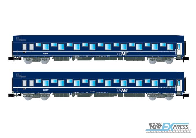 Arnold 4405 SNCF, 2-unit set T2, blue with logo nouille livery, ep. IV-V
