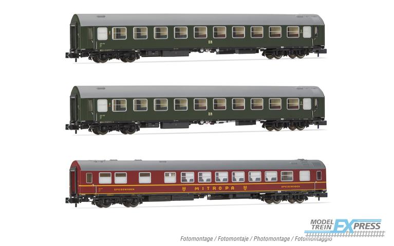 Arnold 4422 DR, 3-unit pack OSShD type B coaches, green livery, ep. III, 1 x WR + 2 x B