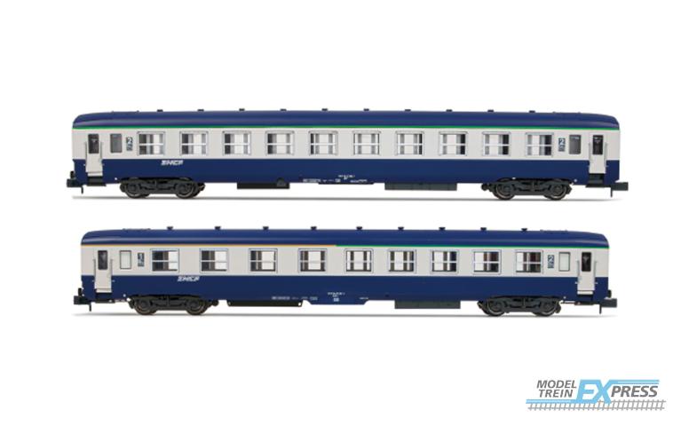 Arnold 4447 SNCF, DEV AO couchette coach B10c10, blue/grey with logo nuille, ep. IV