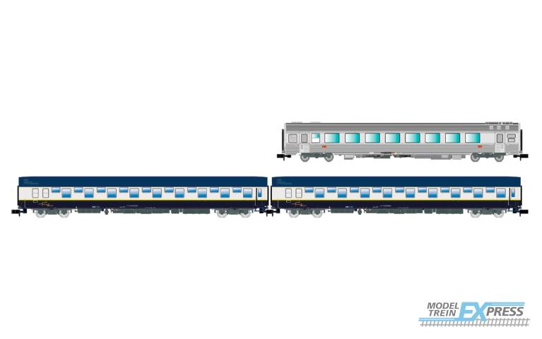Arnold 4474 SNCF, 3-unit pack "Train Expo", set 1, 2 x T2 sleeping coach + bar coach, ep. VI