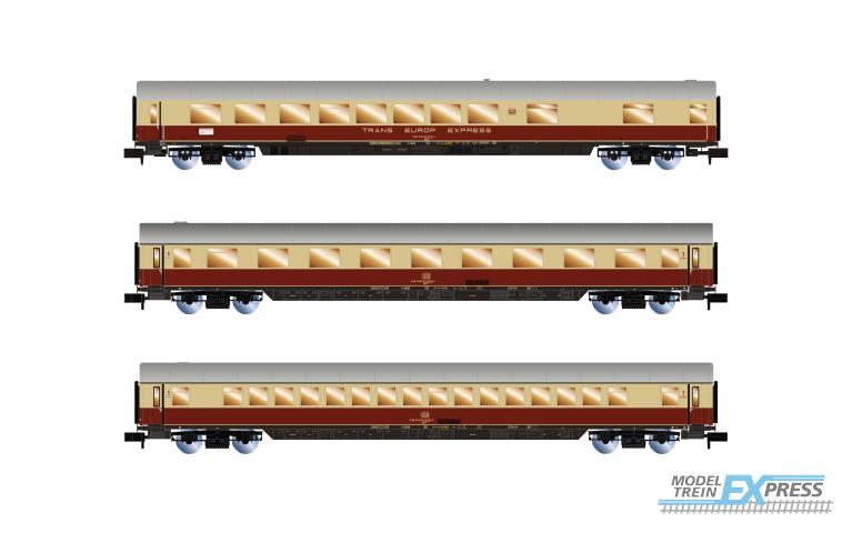 Arnold 4508 AKE "Rheingold" 3-unit pack, set 2/2: Speisewagen ARmz, Avmz + Apmz, Ep. VI