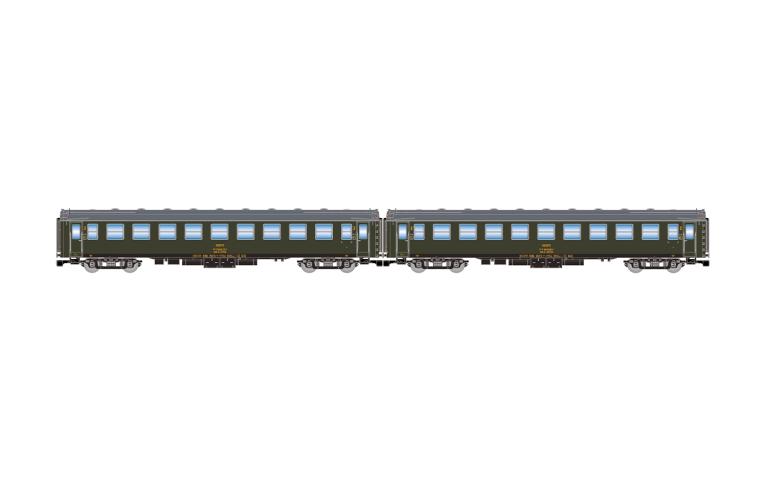 Arnold 4515 RENFE, 2-unit pack 5000 coaches, 2 x BB4 2nd, with old bellows, green, ep. IV