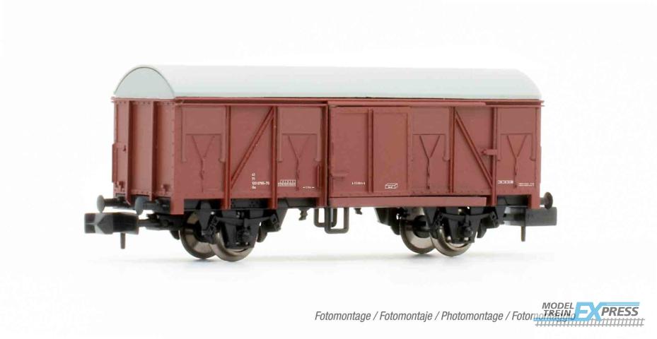 Arnold 6425 RENFE, 2-axle closed wagon ORE in brown/black livery "Ejercito de Tierra", ep. V