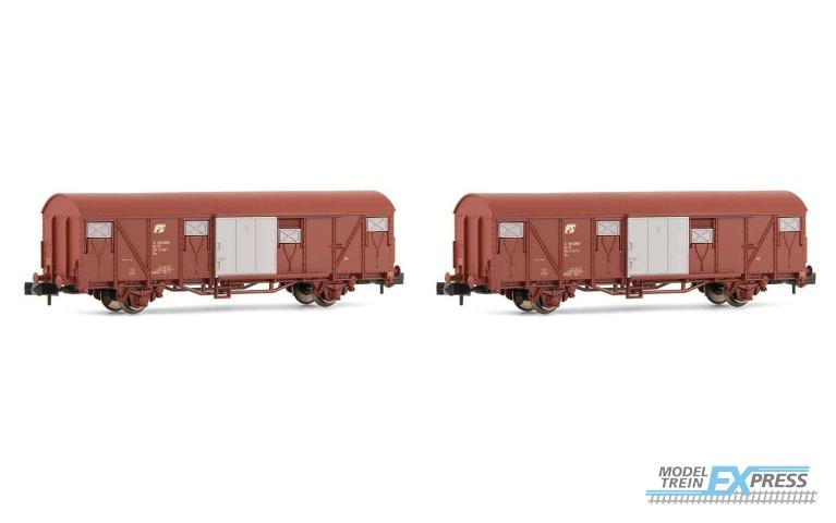 Arnold 6439 FS, 2-unit pack of 2-axle closed wagon Gbs, ep. IV-V