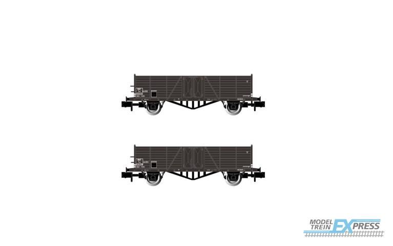 Arnold 6491 SNCF, 2-unit pack 2-axle open wagons Tw (high side boards), loaded with coal, period IIIa