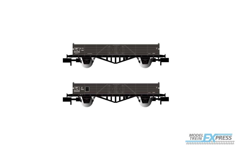 Arnold 6492 SNCF, 2-unit pack 2-axle open wagons Tw (low side boards), loaded with coal, period IIIa