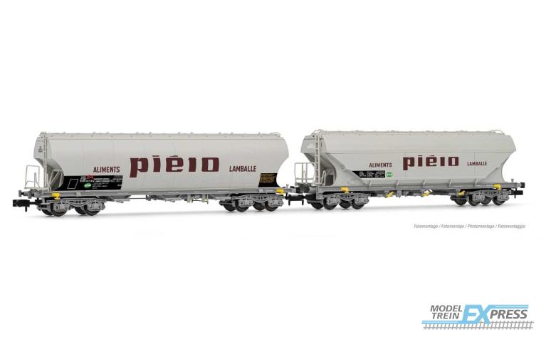 Arnold 6511 SNCF, 2-unit pack "Piéto Lamballe", hopper wagons with rounded and flat lateral side walls