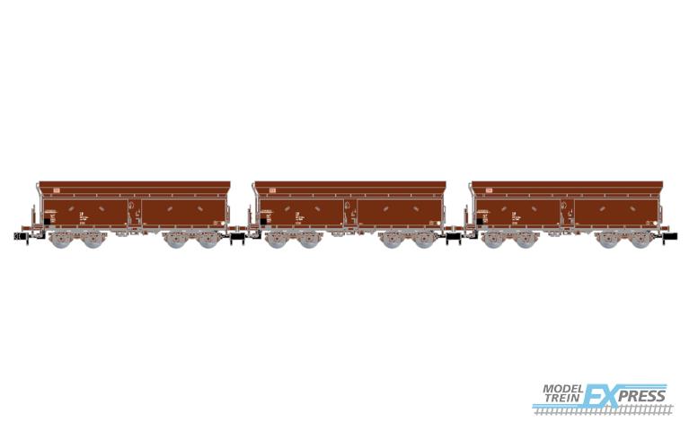 Arnold 6562 DB AG, 3-unit pack self-discharging wagons Fals164, brown livery, ep. V