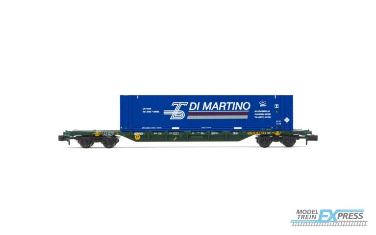 Arnold 6585 FS CEMAT, Sgnss container transporter wagon, green livery, loaded with 45' container DI MARTINO, ep. VI