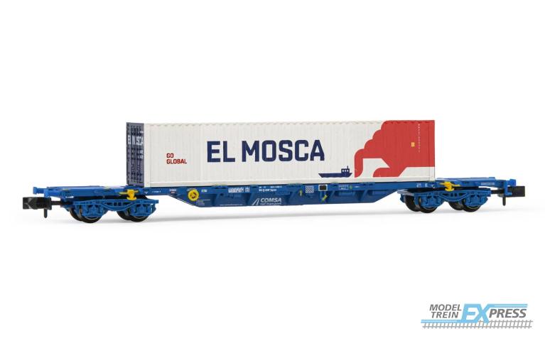 Arnold 6594 Comsa, container wagon, loaded with 45' "El Mosca" container, period VI