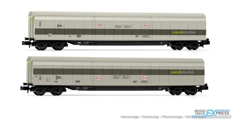 Arnold 6601 RailAdventure, 2-unit pack 4-axle sliding wall wagons, grey livery, ep. VI