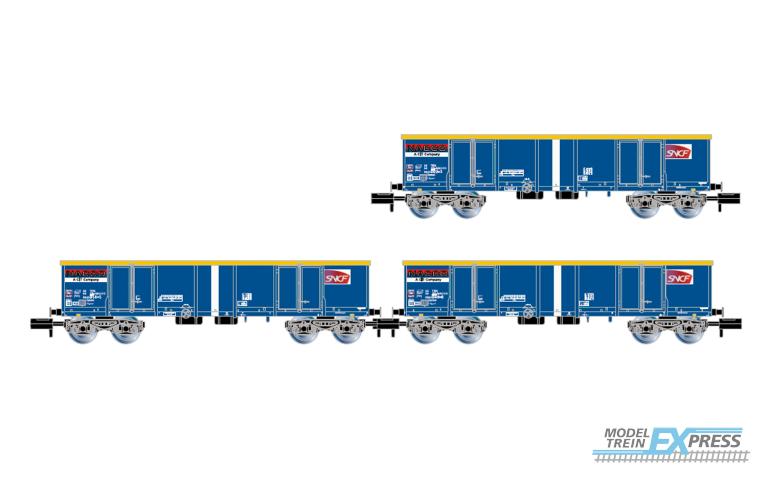 Arnold 6602 SNCF, 3-unit pack Eamnos open wagons, ep. VI