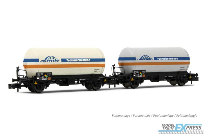 Arnold 6603 DB 2-unit pack 2-axle gas tank wagon Linde-livery period IV