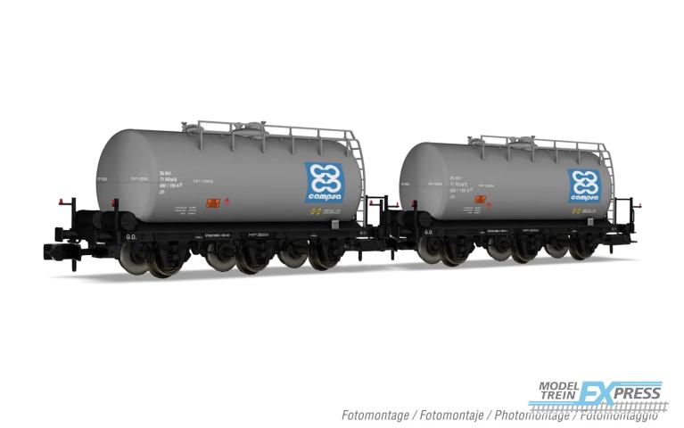 Arnold 6612 RENFE 2-unit pack of 3-axle tank wagons CAMPSA livery ep