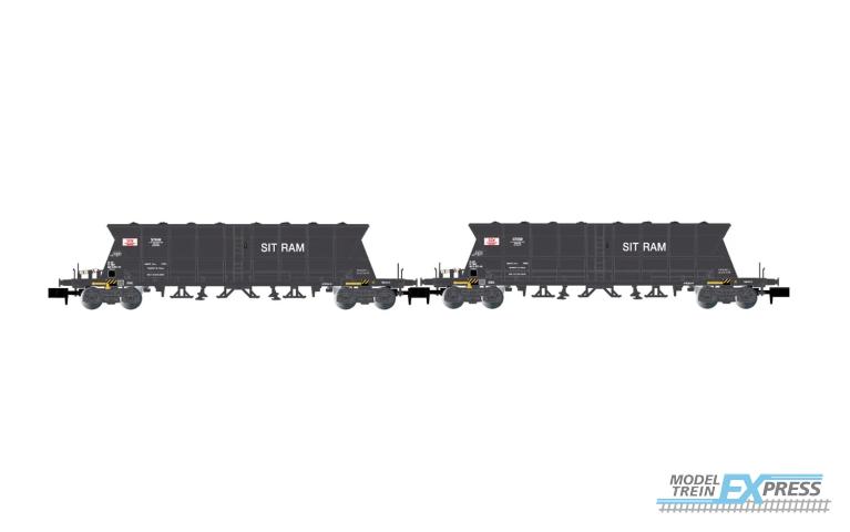 Arnold 6616 SNCF, 2-unit pack 4-axle coal hopper wagons Faoos "S.G.W. / SITRAM", ep. IV