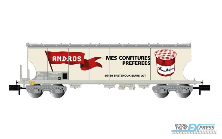 Arnold 6622 SNCF, 4-axle cereal hopper wagon with rounded lateral sides "ANDROS", ep. IV