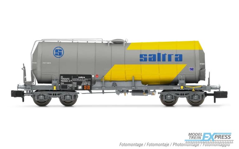 Arnold 6628 RENFE, 4-axle isolated tank wagon SALTRA for the transport of cianhidric acid, yellow grey livery, ep. IV