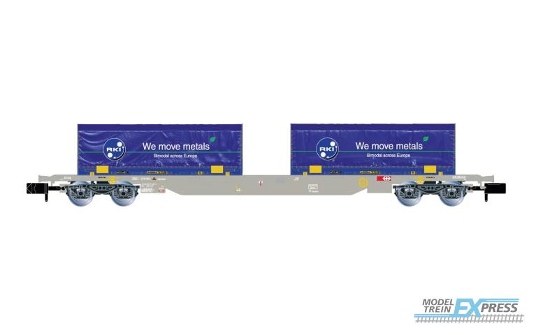 Arnold 6659 4-axle container wagon with 2 x blue 22 coil container RHEINKRAFT