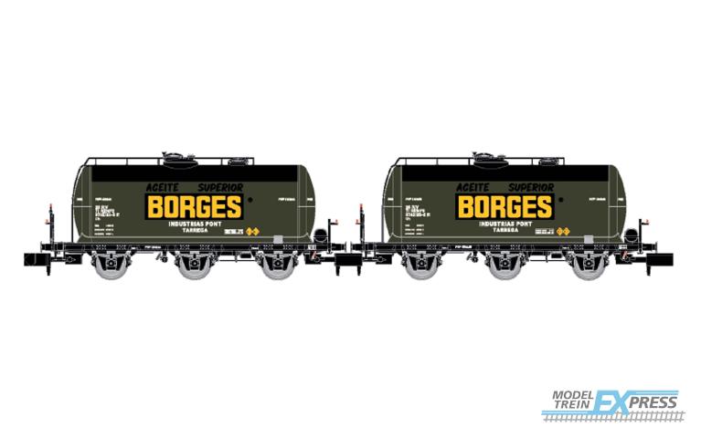 Arnold 6673 RENFE, 2-unit set 3-axle tank wagons "Borges", ep. III