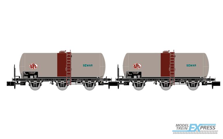 Arnold 6675 SNCF, 2-unit set 3-axle wine tank wagons, "SGTL SEWAR", ep. IV