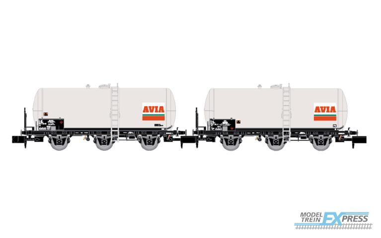 Arnold 6676 SNCF, 2-unit set 3-axle tank wagons, "AVIA", ep. IV