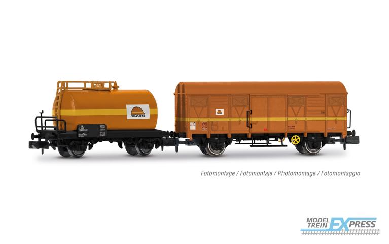 Arnold 6679 Colas Rail, 2-unit pack 2-axle tank wagon and 2-axle G4 wagon, ep.  V
