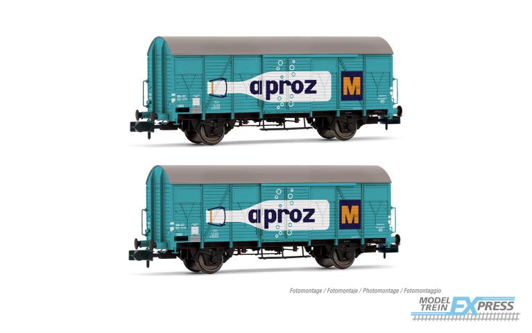Arnold 6683 SBB, 2-unit pack 2-axle closed wagon type Gs "APROZ", ep. III