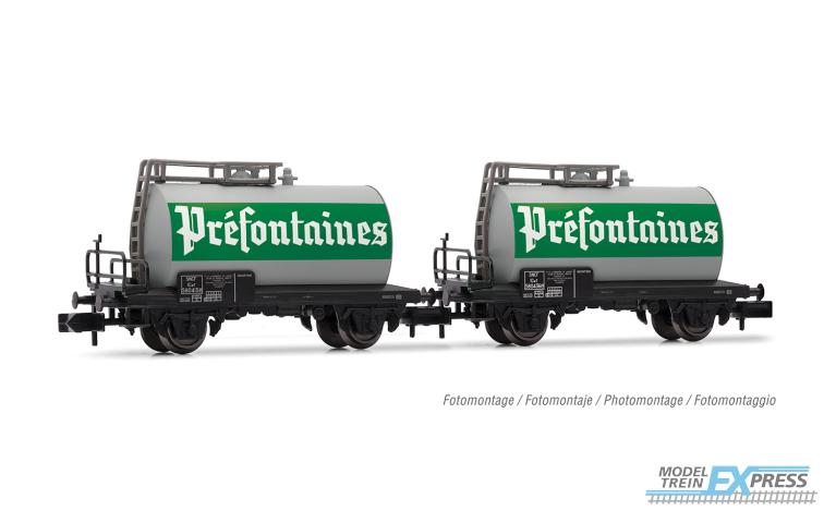 Arnold 6702 SNCF, 2-unit pack 2-axle tank wagons, "BYRRH", ep. IV