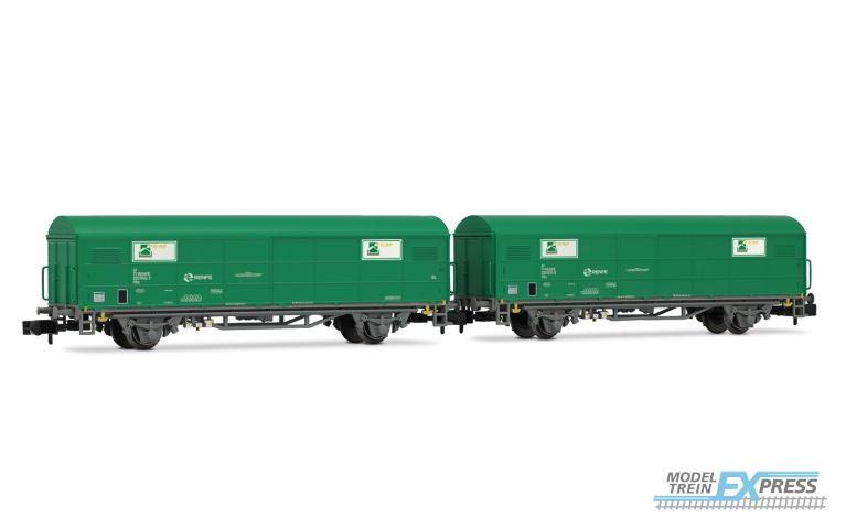 Arnold 6703 RENFE, 2 unit set JPD wagon, TEM green livery, ep. V
